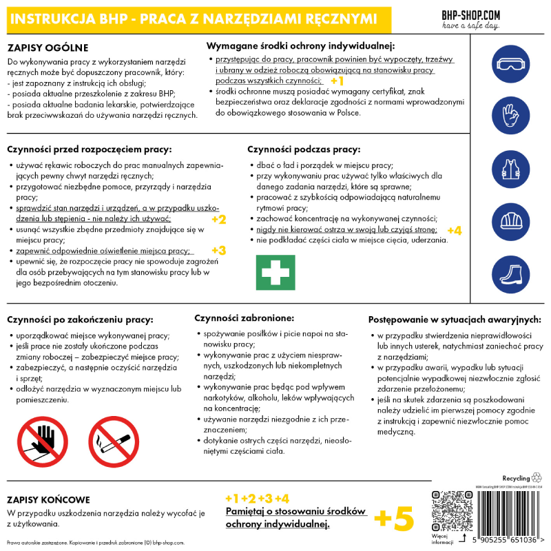 Instrukcja BHP Obs ugi rodk w Ochrony Indywidualnej BHP SHOP COM
